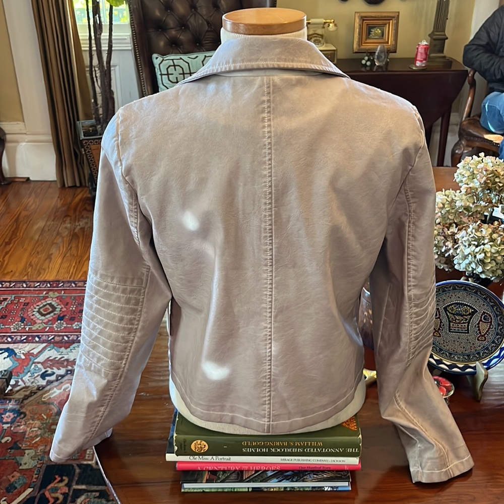 Tribal Jeans Blush Vegan Leather Moto Jacket - Picture 11 of 16